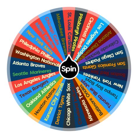 MLB Teams Spin The Wheel App