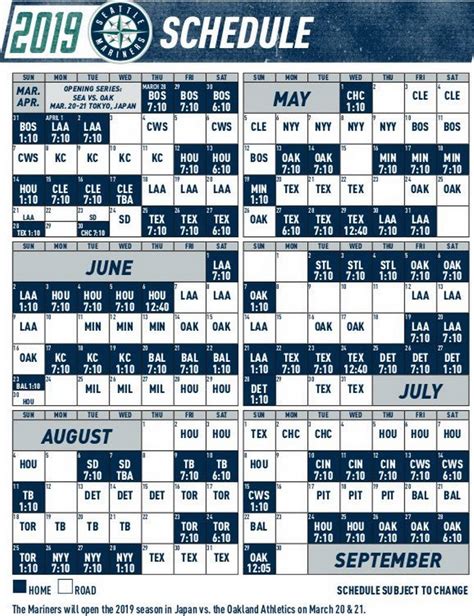 mlb seattle mariners schedule