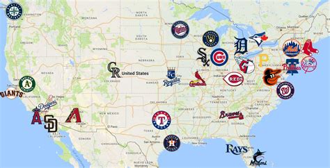 mlb teams map locations