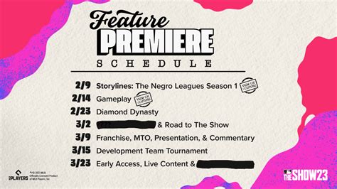 mlb the show 23 feature premiere schedule