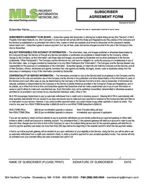 mlspin subscriber agreement form