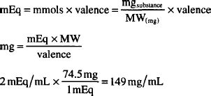 mmol equation