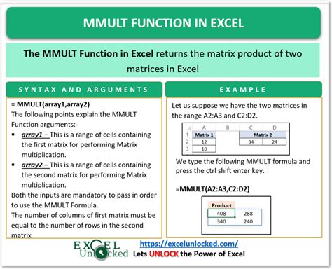 5 Excel MMULT Tips