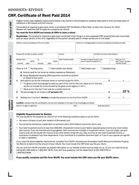 mn department of revenue renters credit