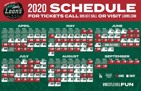 Mn Loons Printable Schedule