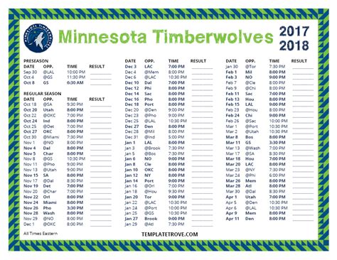 mn timberwolves printable schedule