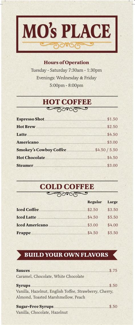mo's place menu