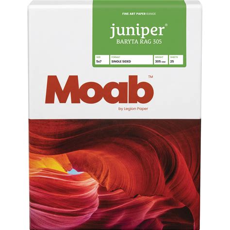 MOAB Moab Juniper Baryta Rag Paper 305 11x14 25 Sheets Looking