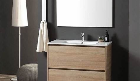 Mobile Bagno Sospeso 90 cm Lavabo Specchio e Doppio