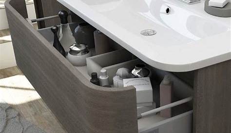 Mobile bagno moderno con lavabo a terra Castagno