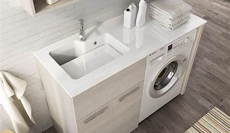 Mobile lavanderia lavatoio porta lavatrice con mensole e