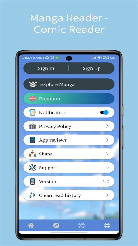 Mobile App Manga Reader
