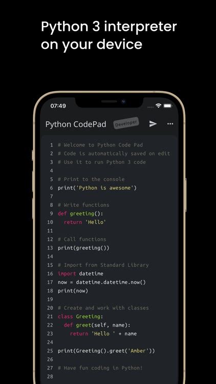 mobile app to run python code