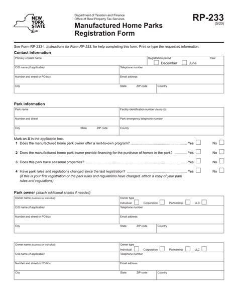 mobile home registration form