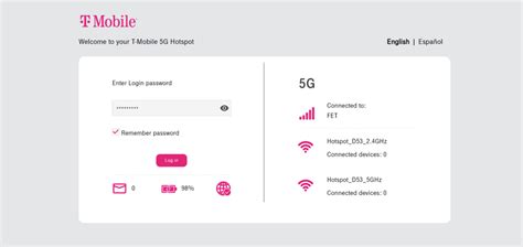 Mobile Hotspot Admin Page