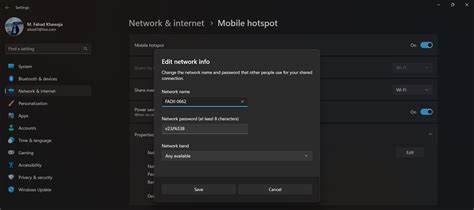 Mobile Hotspot Bluetooth Windows 11