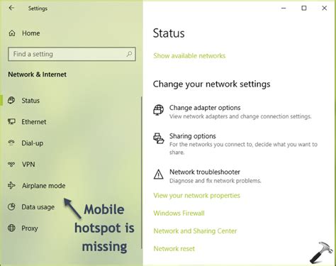 Mobile Hotspot Option Missing Windows 10 Pro