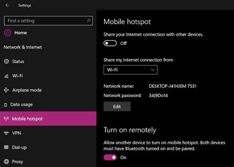 Mobile Hotspot Setup For Windows 10