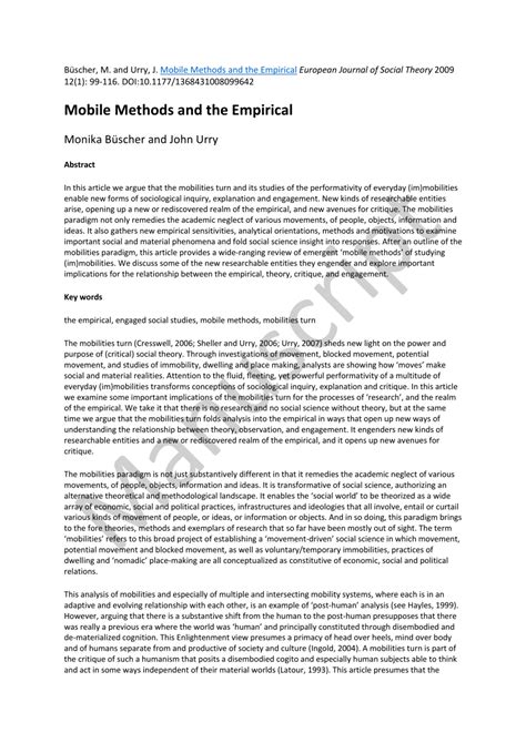 mobile methods and the empirical