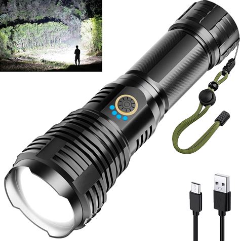 Charminer xhp70.2 9000lm zoomable flashlight kit with 2x 26650 liion