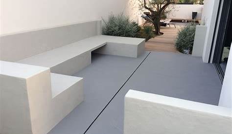 Salon de jardin Aspect Béton Table 200x90x75cm + 2 bancs