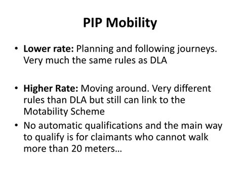 mobility pip rates