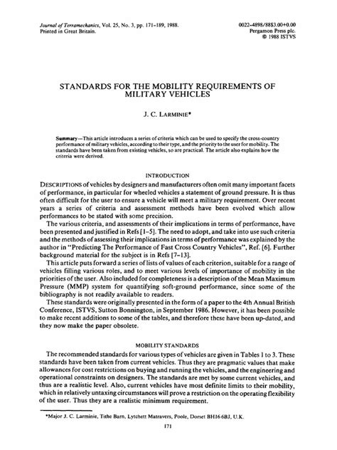 Mobility Requirements