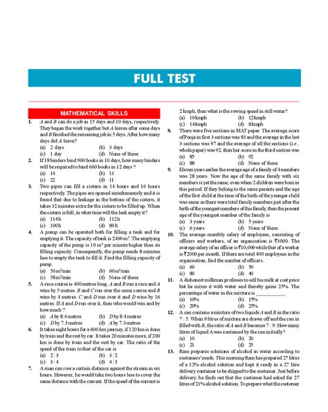 mock test for mat