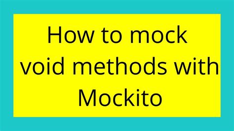 Mockito Throw Exception Void Method Call