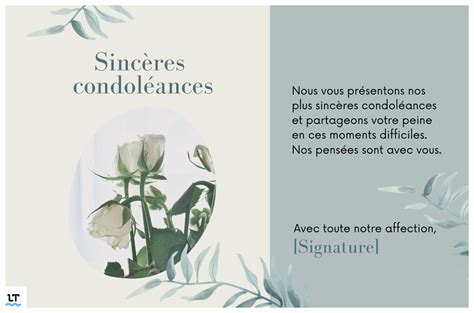 Découvrez un exemple gratuit de lettre de condoléances destinée à un