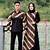model baju batik gamis kombinasi polos