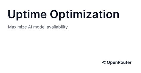 Availability of Models
