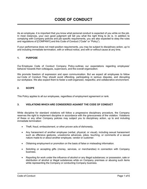 model code of conduct pdf