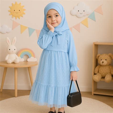 Model Gamis Anak Ruffle