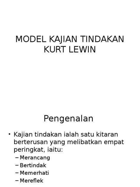 model kajian tindakan kurt lewin pdf