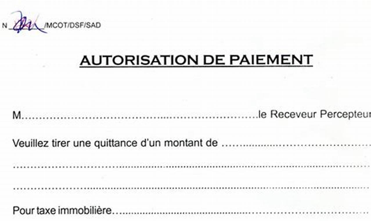 Modèle d'attestation de paiement en France