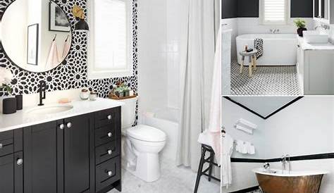 Modèle carrelage salle de bain noir et blanc 25 décors où