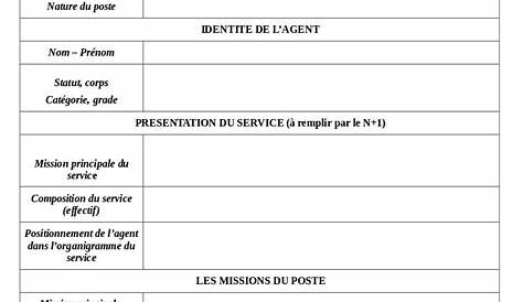 Modele Fiche De Poste Vierge Word Fichier PDF