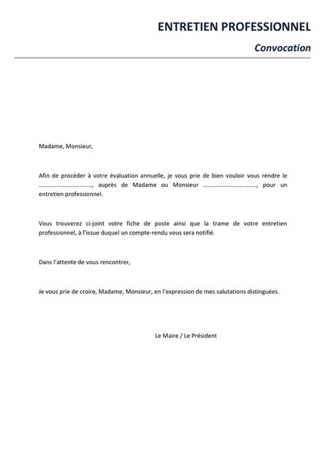 Modelé de convocation à un entretien préalable DOC, PDF page 1 sur 1