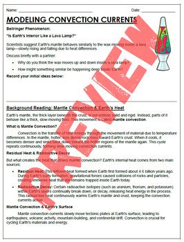 Modeling Convection Currents Lab Answers