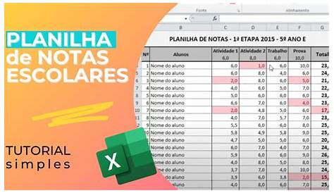 Como fazer planilha de notas Escolares - YouTube