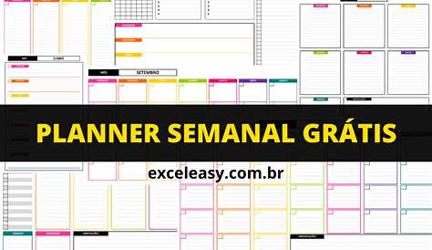 Planner Semanal em colunas com lista de tarefas - Excel Easy