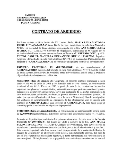 modelo contrato de arriendo