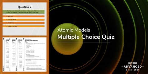Models Of The Atom Exit Quiz