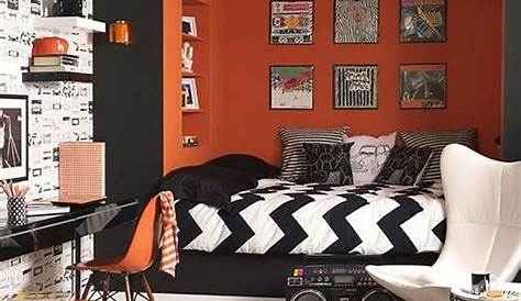 Modern Boy Teen Bedroom Industrial With Black Wall And Rustic Accents
