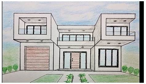 Modern Dream House Drawing Easy Mansion
