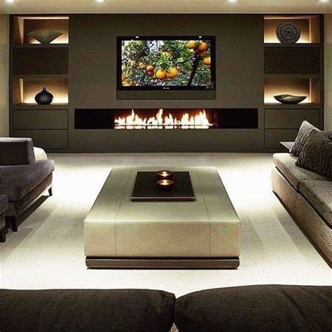 33 Stunning Modern Fireplace Design Ideas With TV Above EPICHOMEE