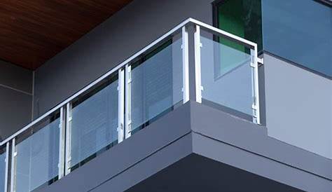 Modern Design Inox Balcony Glass Railing With Stainless Steel Pilar