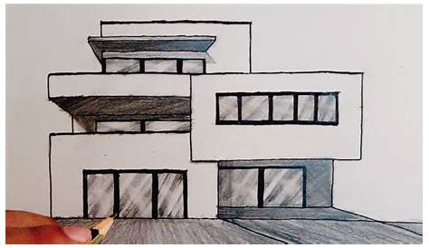 Modern House Drawing Sketch Easy 3d Pencil Picture