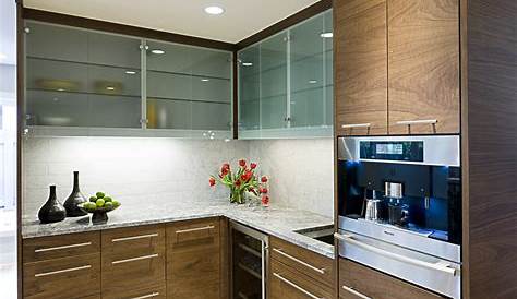 Modern Kitchen Glass Cabinet Design Decorating With s Doors Brings Light Into